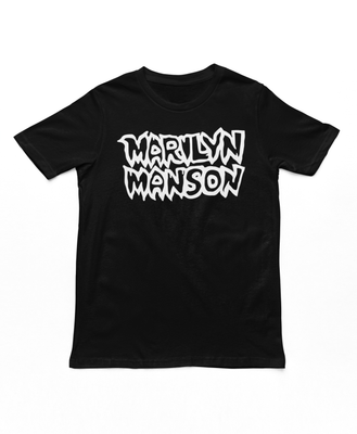 Marilyn Manson Classic Logo Mens T Shirt Black Retro Pop Classics