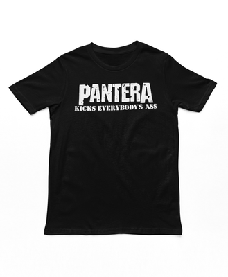 Pantera Kicks Everybody&#39;s Ass Mens T Shirt Black Retro Pop Classics
