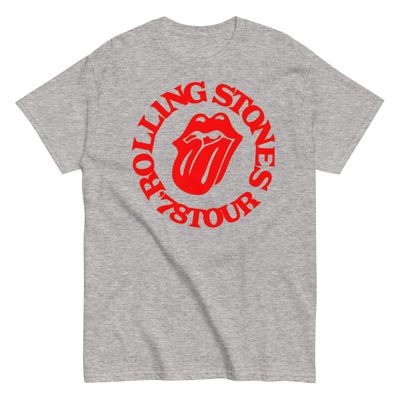 Rolling Stones 78 Tour Circle Mens T Shirt Sport Grey Retro Pop Classics