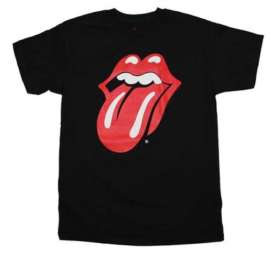 Rolling Stones Tongue Logo Mens T Shirt Black Retro Pop Classics