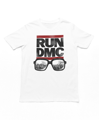 Run DMC Glasses NYC Mens T Shirt White Retro Pop Classics