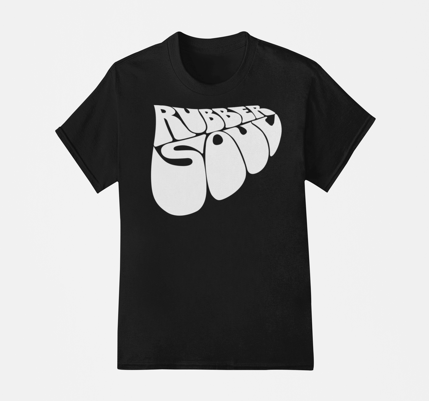 The Beatles Rubber Soul Logo Mens T Shirt Black Retro Pop Classics