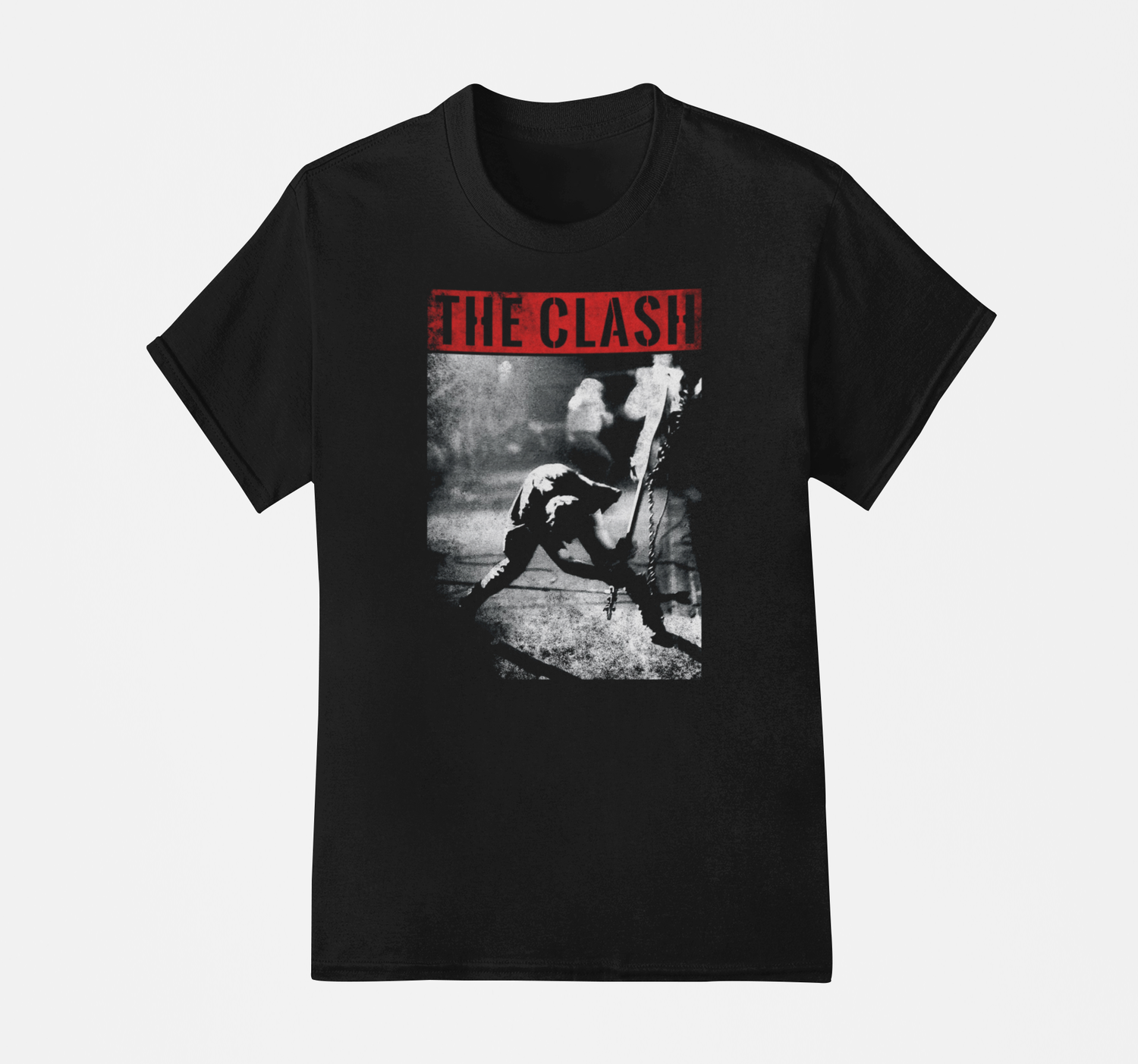 The Clash Smashing Guitar Mens T Shirt Black Retro Pop Classics
