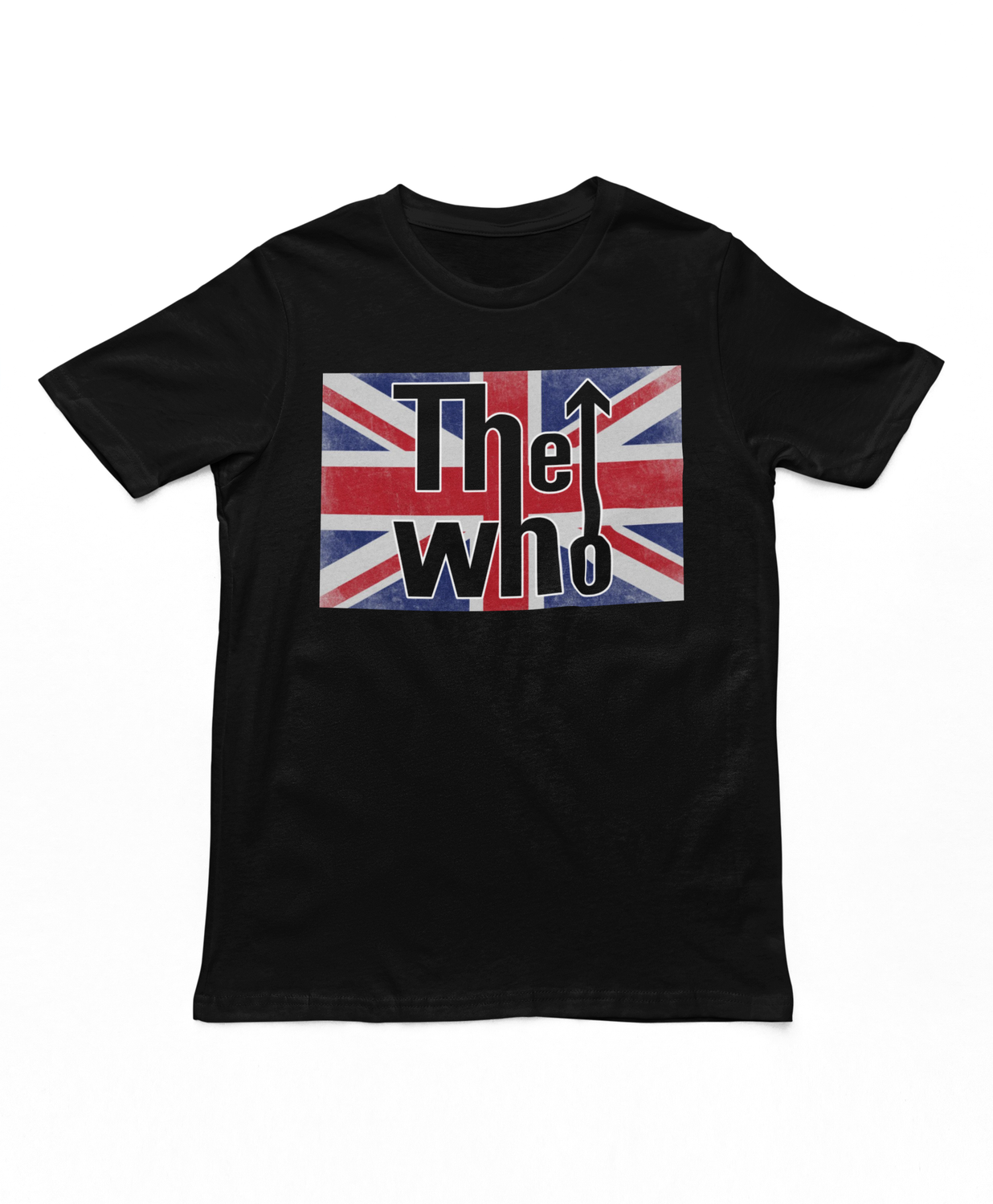 The Who Union Jack Logo Mens T Shirt Black Retro Pop Classics