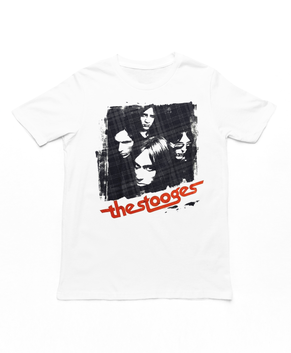 The Stooges Group Shot Mens T Shirt White Retro Pop Classics
