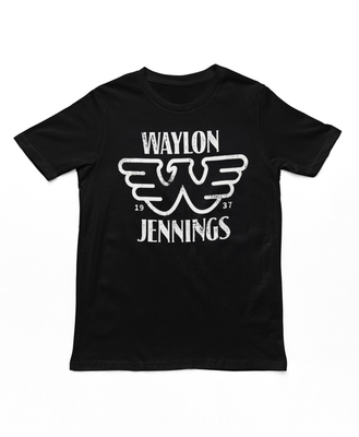 Waylon Jennings Established Mens T Shirt Black Retro Pop Classics