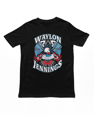 Waylon Jennings Lonesome Mens T Shirt Black Retro Pop Classics