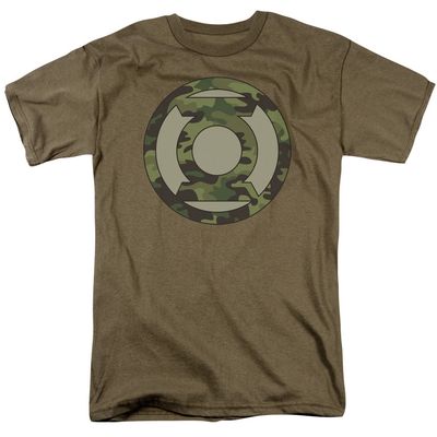 Green Lantern Camo Logo Mens T Shirt Safari Green Retro Pop Classics