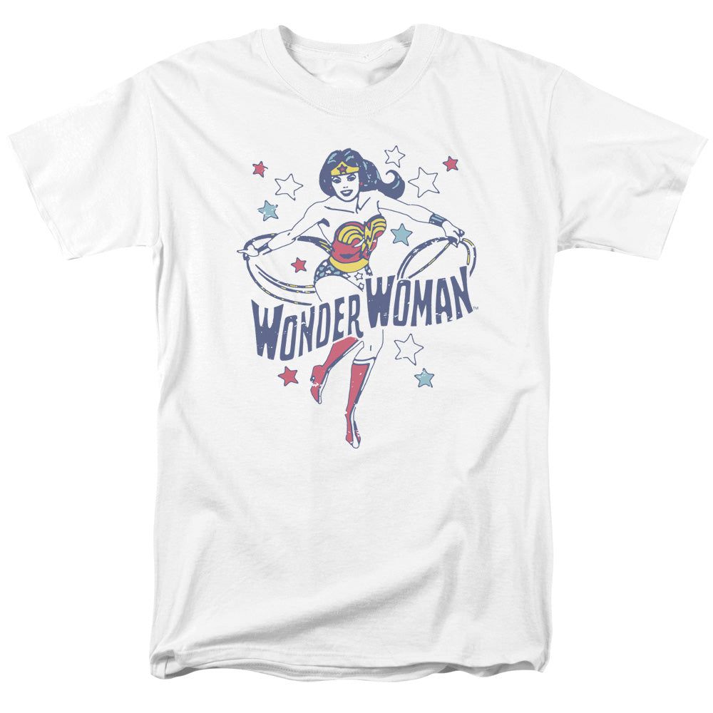 DC Comics Wonder Woman Stars Mens T Shirt White Retro Pop Classics