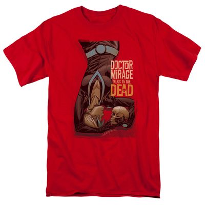 Doctor Mirage Talks To The Dead Mens T Shirt Red Retro Pop Classics