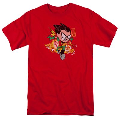 Teen Titans Go Robin Mens T Shirt Red Retro Pop Classics