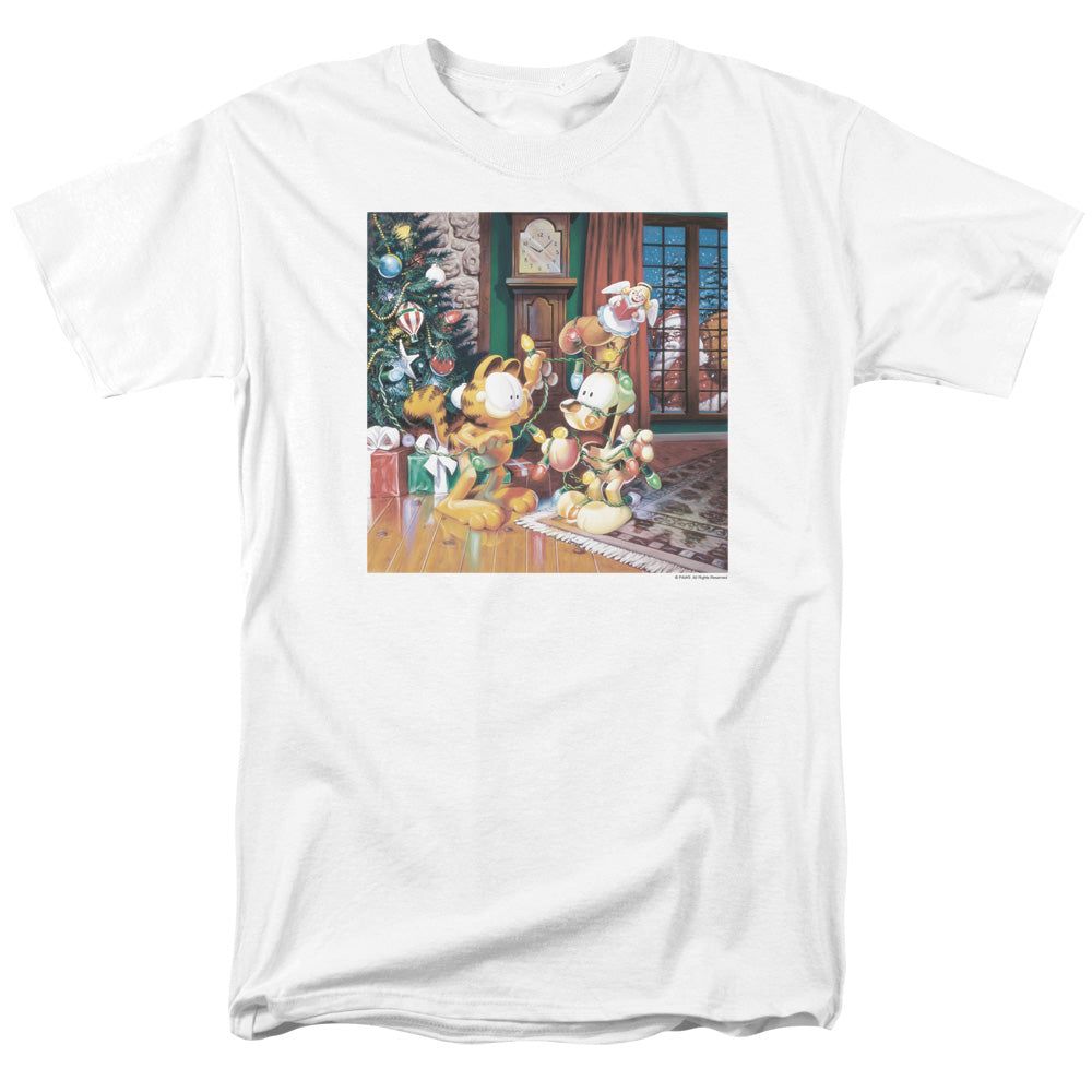 Garfield Odie Tree Mens T Shirt White Retro Pop Classics