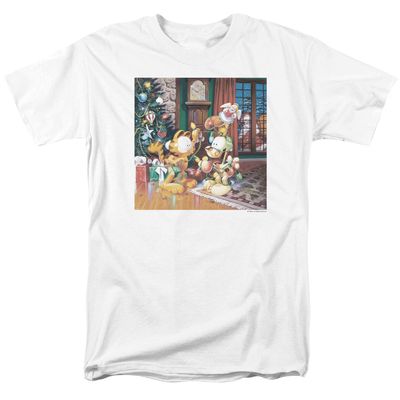 Garfield Odie Tree Mens T Shirt White Retro Pop Classics