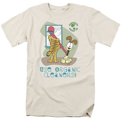 Garfield Organic Cleaners Mens T Shirt Cream Retro Pop Classics