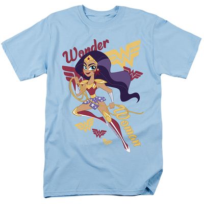 Dc Superhero Girls Wonder Woman Mens T Shirt Light Blue Retro Pop Classics