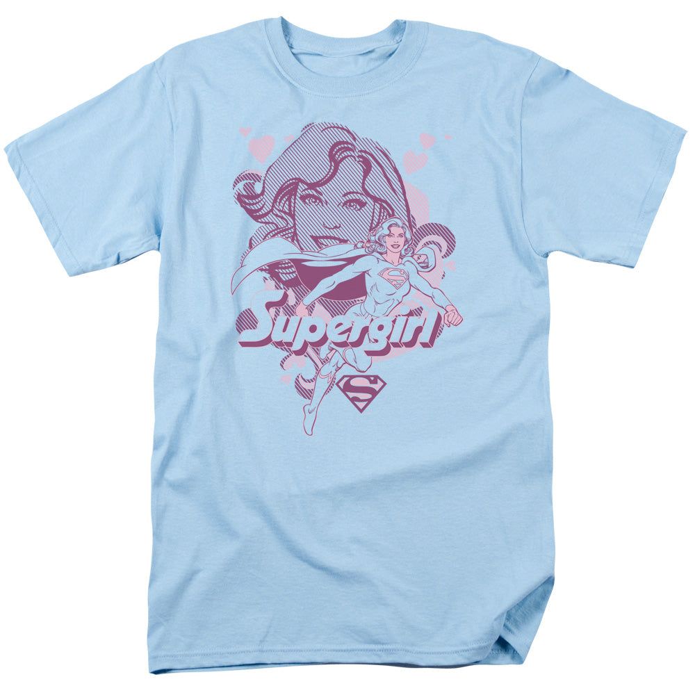Dc Supergirl Mens T Shirt Light Blue Retro Pop Classics