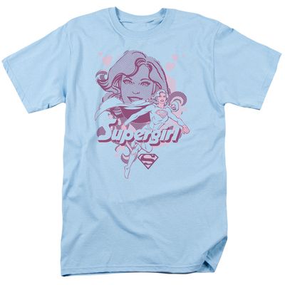 Dc Supergirl Mens T Shirt Light Blue Retro Pop Classics