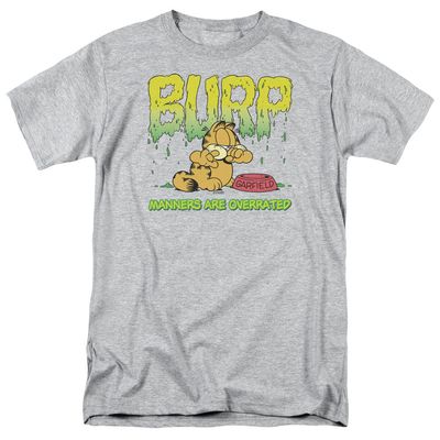 Garfield Manners Mens T Shirt Athletic Heather Retro Pop Classics