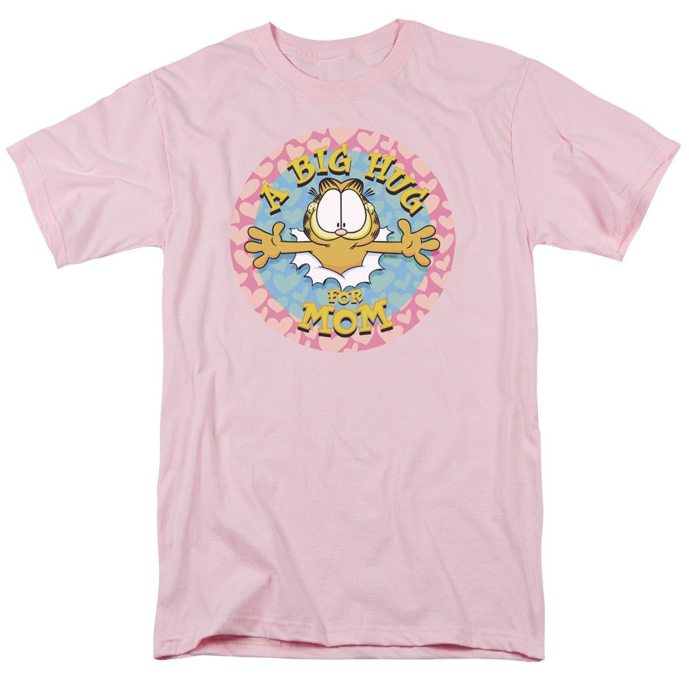 Garfield a Big Hug for Mom Mens T Shirt Pink Retro Pop Classics