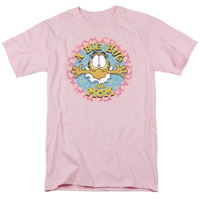 Garfield a Big Hug for Mom Mens T Shirt Pink Retro Pop Classics