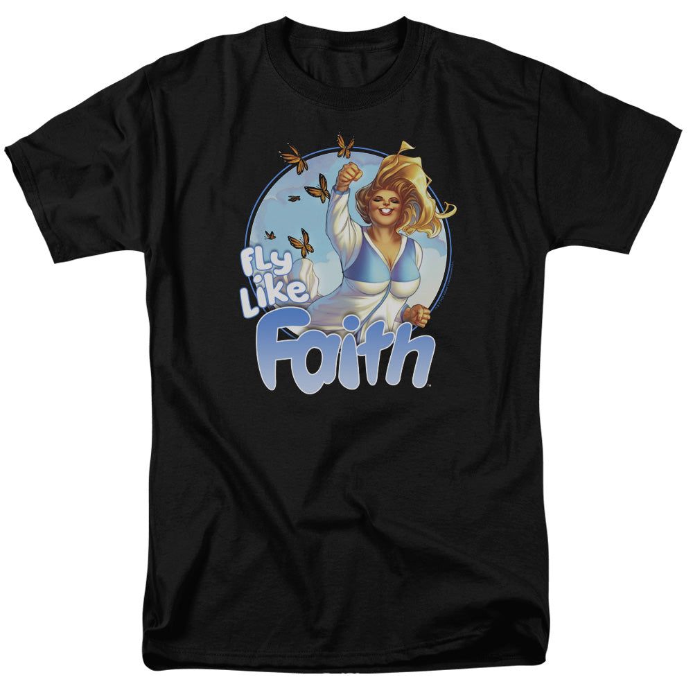 Valiant Fly Like Faith Mens T Shirt Black Retro Pop Classics