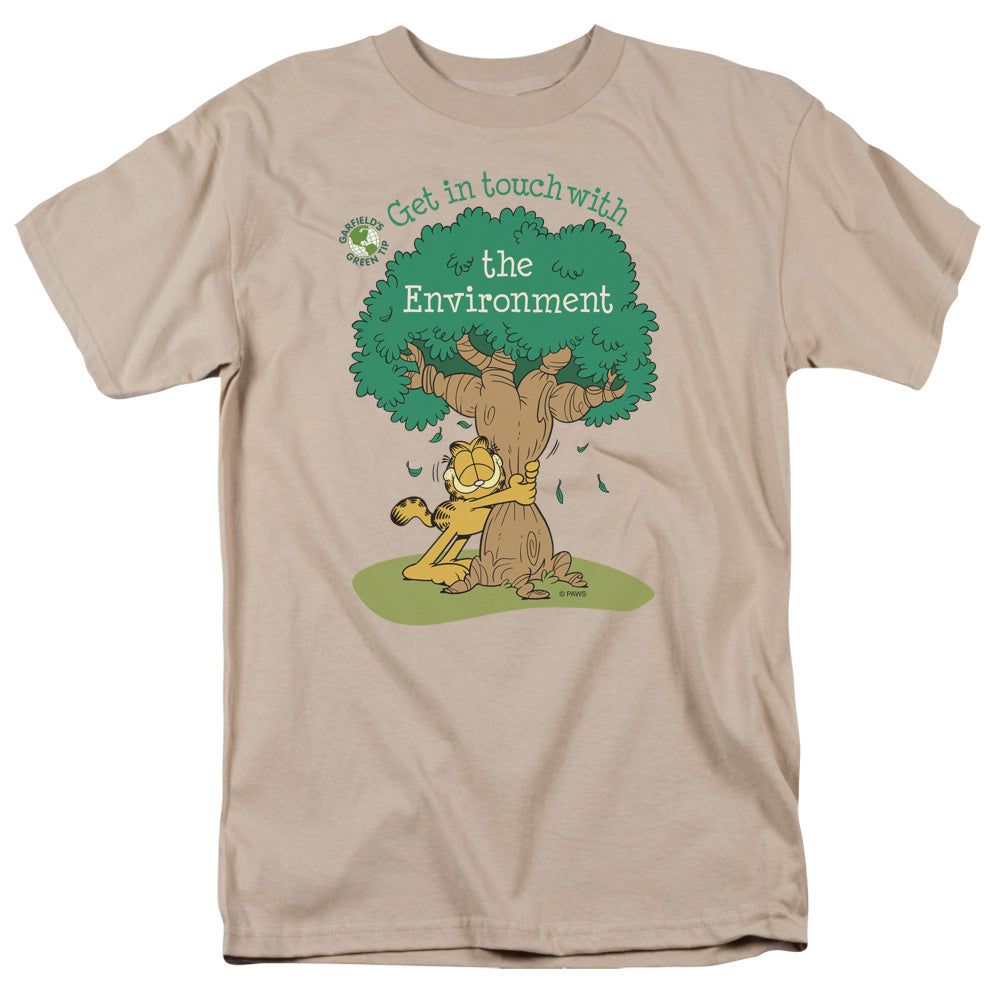 Garfield Get in Touch Mens T Shirt Sand Retro Pop Classics