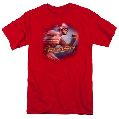 The Flash Fastest Man Mens T Shirt Red Retro Pop Classics