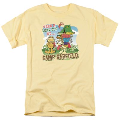 Garfield Camp Garfield Mens T Shirt Yellow Retro Pop Classics