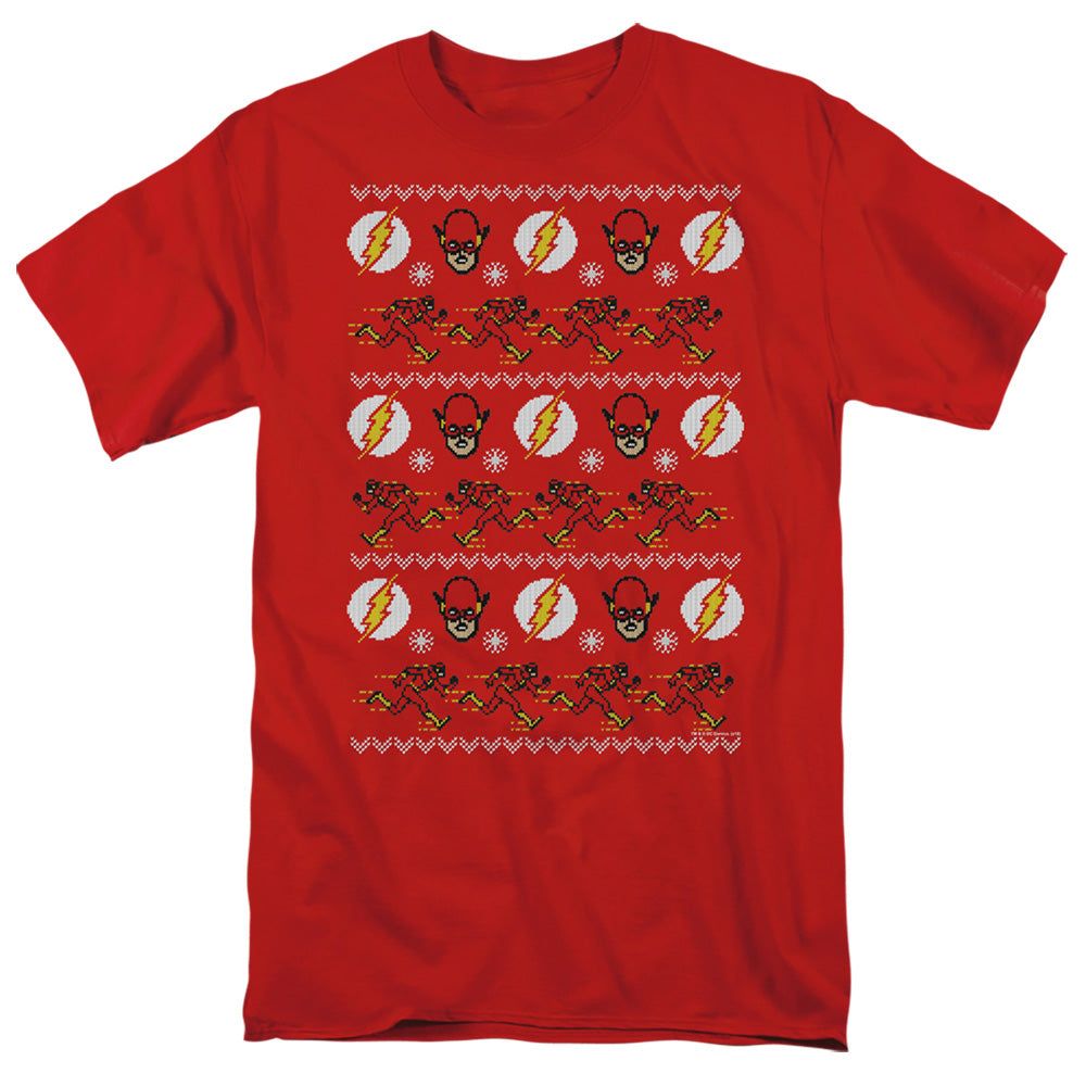 Dc Flash The Flash Ugly Christmas Sweater Mens T Shirt Red Retro Pop Classics