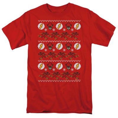 Dc Flash The Flash Ugly Christmas Sweater Mens T Shirt Red Retro Pop Classics