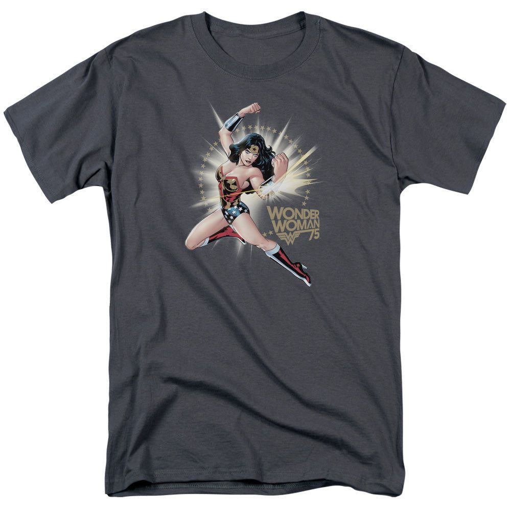 Wonder Woman Ww75 The Bracelets Of Submission Mens T Shirt Charcoal Retro Pop Classics