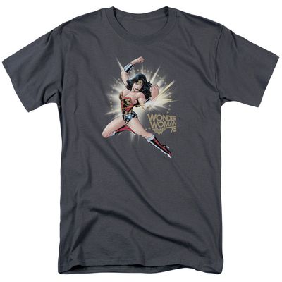 Wonder Woman Ww75 The Bracelets Of Submission Mens T Shirt Charcoal Retro Pop Classics