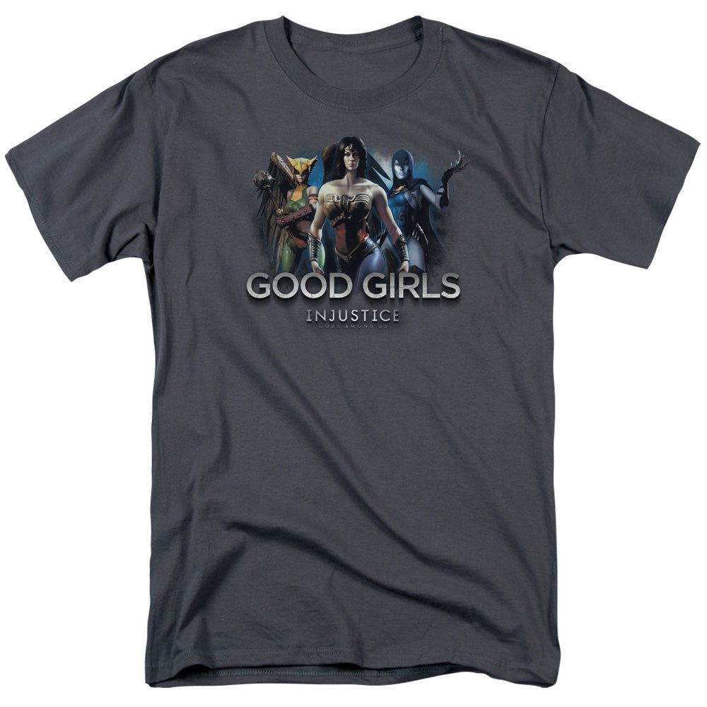 Injustice Gods Among Us Good Girls Mens T Shirt Charcoal Retro Pop Classics