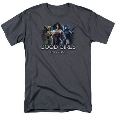 Injustice Gods Among Us Good Girls Mens T Shirt Charcoal Retro Pop Classics