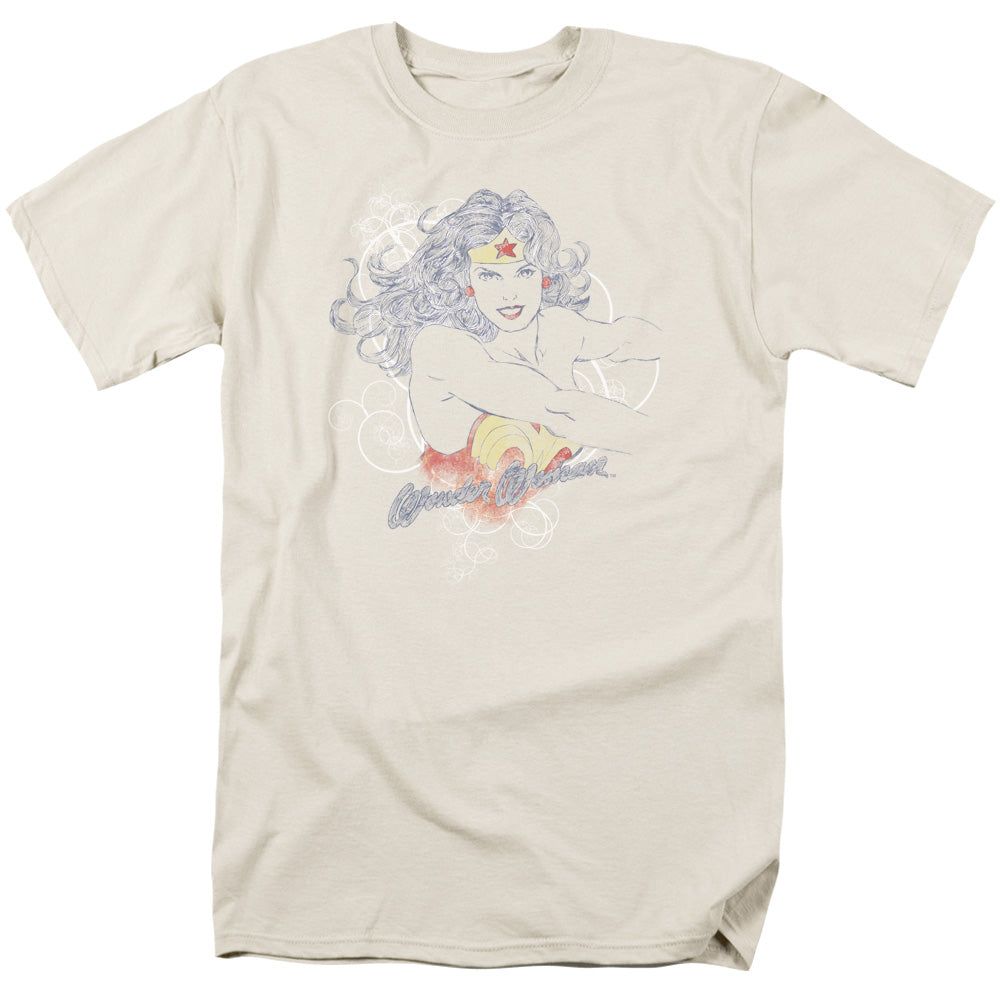 Wonder Woman Sketch Truth Mens T Shirt Cream Retro Pop Classics