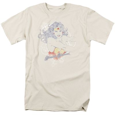 Wonder Woman Sketch Truth Mens T Shirt Cream Retro Pop Classics