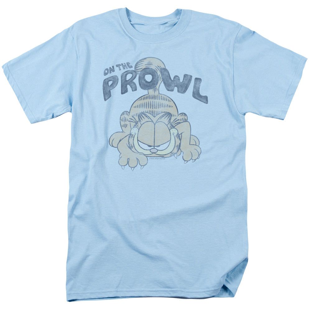 Garfield Prowl Mens T Shirt Light Blue Retro Pop Classics