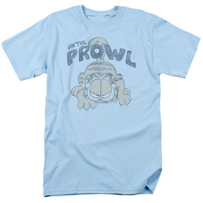 Garfield Prowl Mens T Shirt Light Blue Retro Pop Classics
