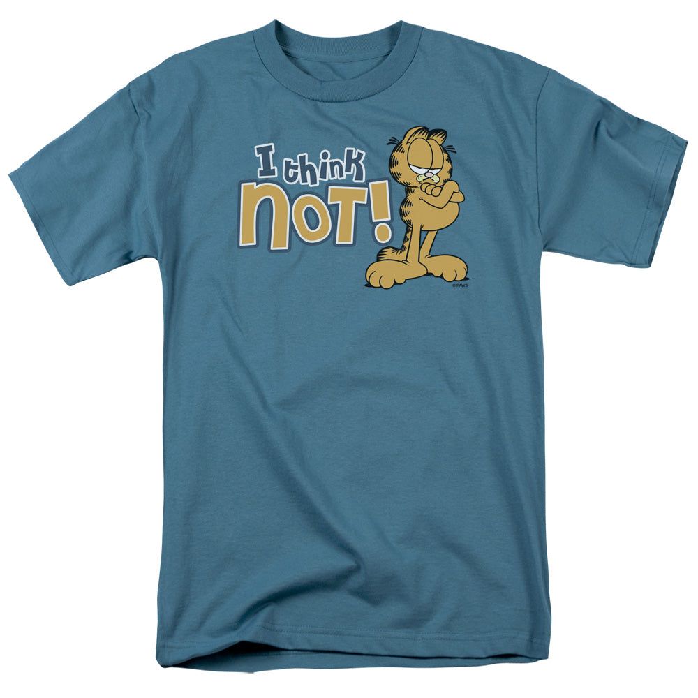Garfield I Think Not Mens T Shirt Slate Retro Pop Classics