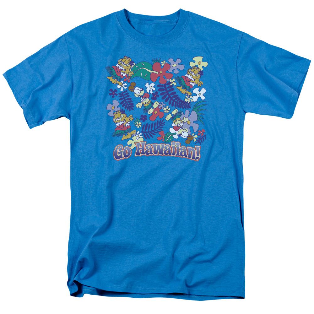 Garfield Go Hawaiian Mens T Shirt Turquoise Retro Pop Classics