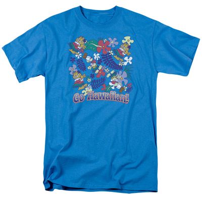 Garfield Go Hawaiian Mens T Shirt Turquoise Retro Pop Classics