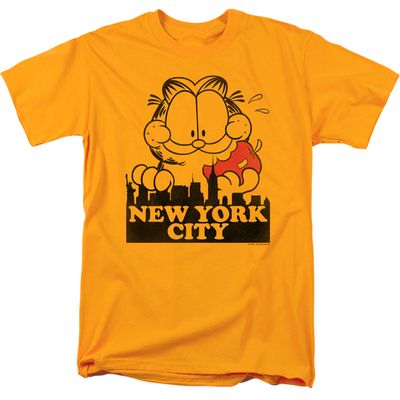 Garfield Big Apple Mens T Shirt Gold Retro Pop Classics