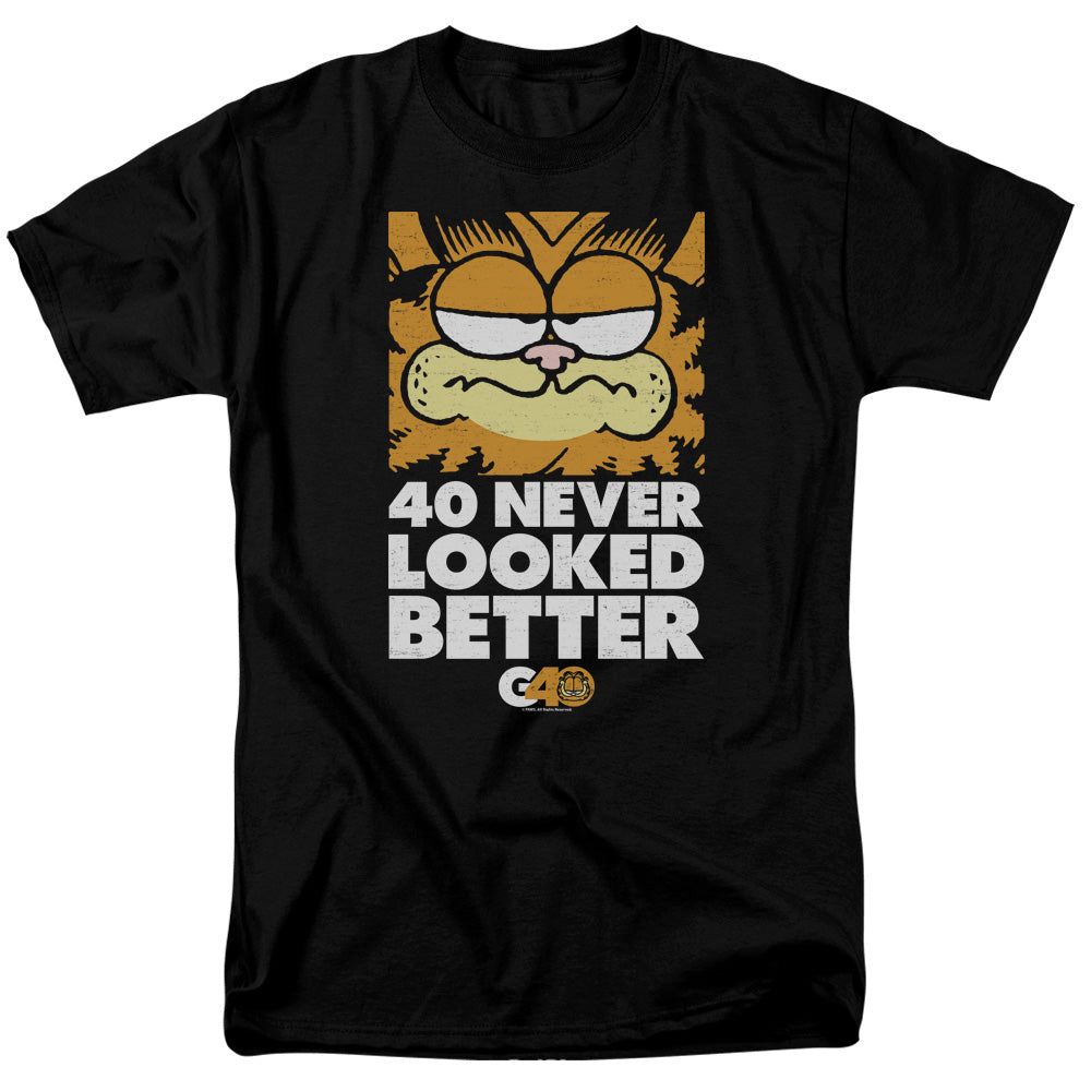Garfield 40 Looks Mens T Shirt Black Retro Pop Classics
