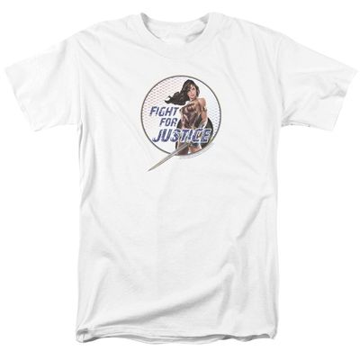 Wonder Woman Movie Fight For Justice Mens T Shirt White Retro Pop Classics