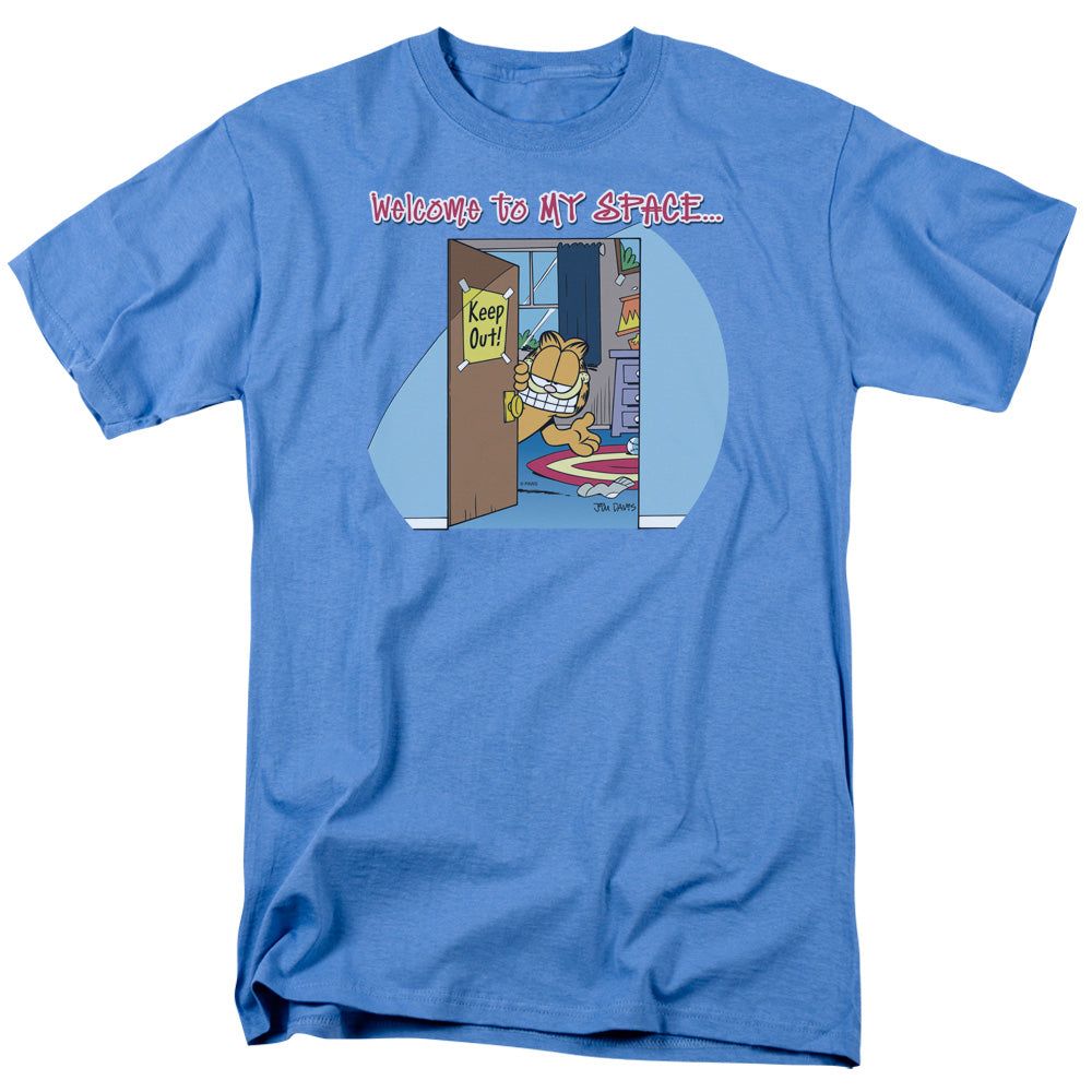 Garfield Welcome to Myspace Mens T Shirt Carolina Blue Retro Pop Classics