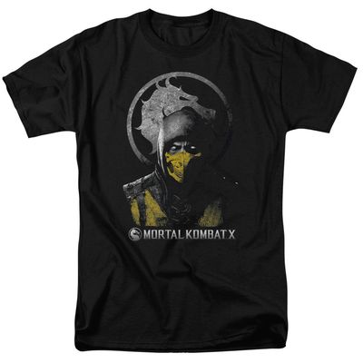 Mortal Kombat X Scorpion Bust Mens T Shirt Black Retro Pop Classics