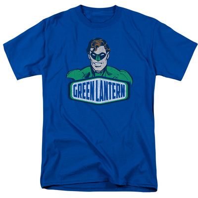 Dco Green Lantern Sign Mens T Shirt Royal Blue Retro Pop Classics