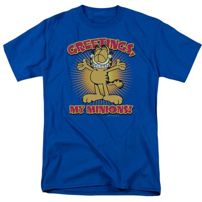 Garfield Minions Mens T Shirt Royal Blue Retro Pop Classics