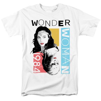 Wonder Woman 84 Color Blocks Mens T Shirt White Retro Pop Classics