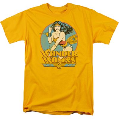 Dc Wonder Woman Mens T Shirt Gold Retro Pop Classics
